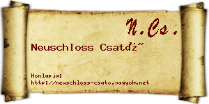 Neuschloss Csató névjegykártya